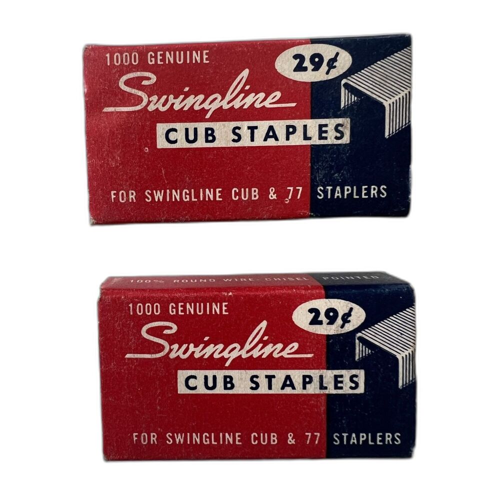 2 BNIB NOS Item 1950s Vintage Mid Century Modern Swingline Cub 1956 Staples